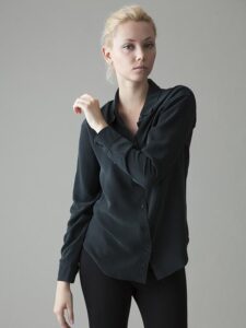 black silk shirt